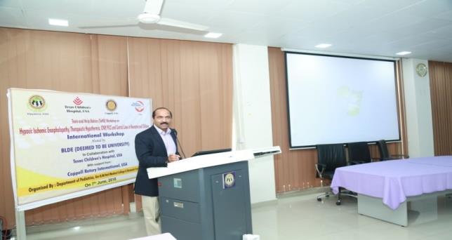Dr.Prakash Kabbur,President TaHB at International Workshop on "HIE, Therapeutic Hypothermia"" Jun 07-2018